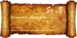 Szepesi Benedek névjegykártya